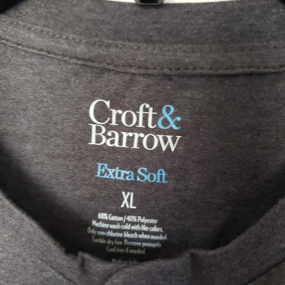 Croft & Barrow Gray Extra Soft  Men's Polo Shirt Size XL NWOT - Picture 3 of 5